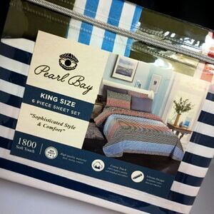 💯🔥PEARL BAY by STEVE MADDEN 6 PIECE SHEET SET KING SIZE MSRP $149.99 🔥🔥NEW